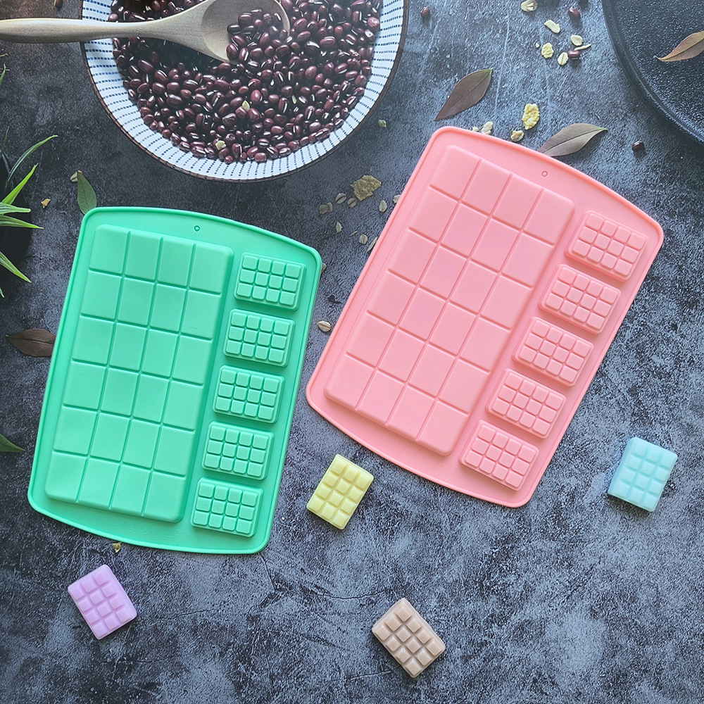 Molde de silicona tamaño waffle chocolate molde de hielo molde DIY pastel galletas dulces pudín molde de horneado 366