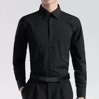 白衬衫男士长袖韩版潮流修身商务休闲中青年衬衣春秋季职业正装