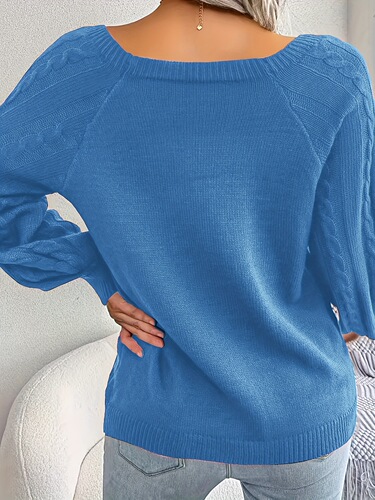Fashionable Women's Knitwear Long Sleeved Twisted Flower Cross-border