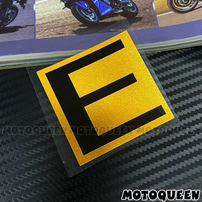 cover, reflective stickers, Motorcycle tail - letter-e-54x-54cm-one
