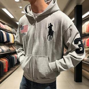 Ins European and American Wholesale Embroidered Patch Zipper Sweatshirt Long-Sleeved Pullover Hoodie Retro Jacket Street Trendy Y2K