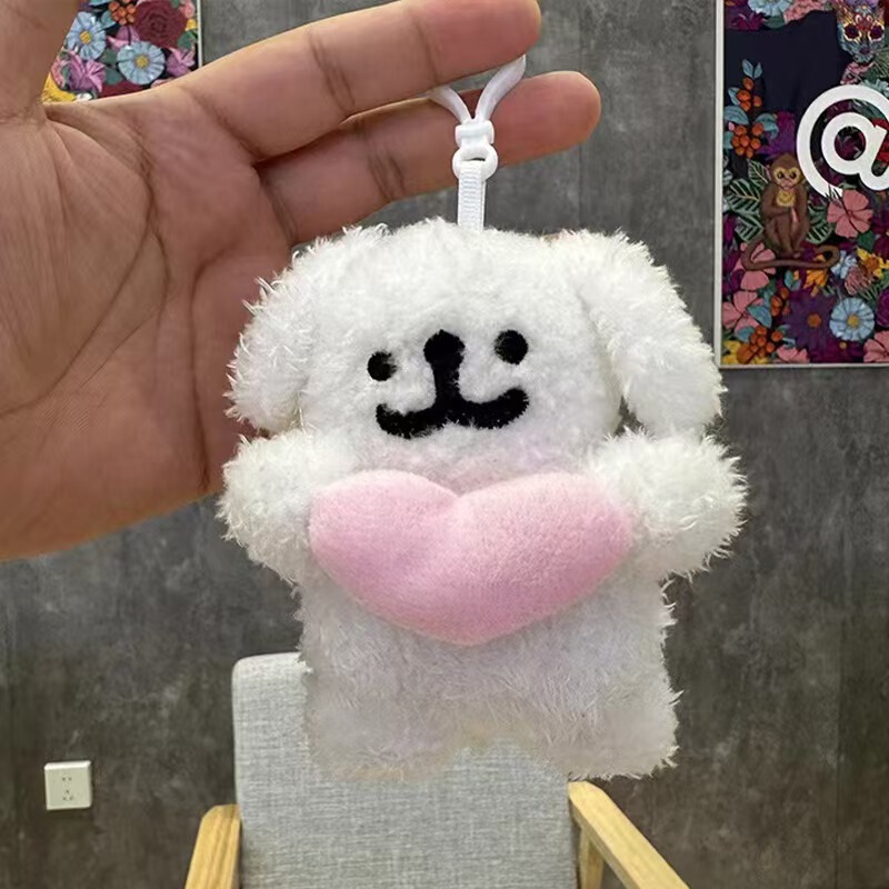 ぬいぐるみペンダント愛犬白ライン子犬バックパックペンダントアクセサリーおもちゃ人形キーホルダーガールズミニ|undefined