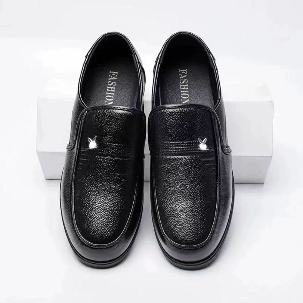 Fashionable shoes for leather shoes, casual footwear, breathable trend black classic suit, plus size, Korean style
