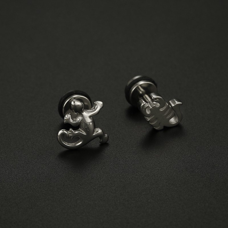 Stone-Free Inlay Material Ear Studs Classification 1 Pair Quantity 18K Real Gold Plated Stainless Steel PVD Coated Stone-Free Insect Plating Fashion Ear Studs For Unisex