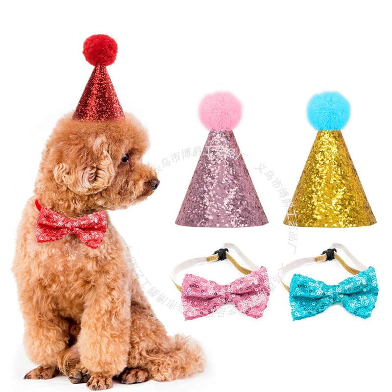 Банты для собак, набор шляп на день рождения для домашних животных, банты для кошек, набор шляп на день рождения для домашних животных, праздничный