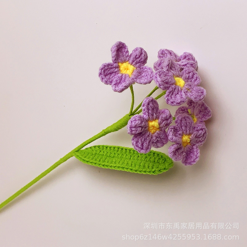 Rose tejido ramo flor artificial ganchillo hecho a mano flor artificial Flor de lana terminado Día de San Valentín Día del Maestro regalo