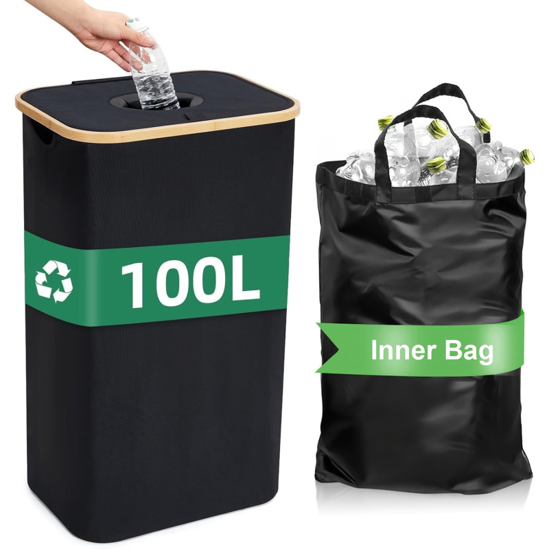 Bamboo Storage Basket with Lid Removable Recycling Bottle Storage Basket Garbage Bin Kitchen Home Folding Recycling Bin Bamboo Storage Basket with Lid Removable Recycling Bottle Storage Basket Garbage Bin Kitchen Home Folding Recycling Bin