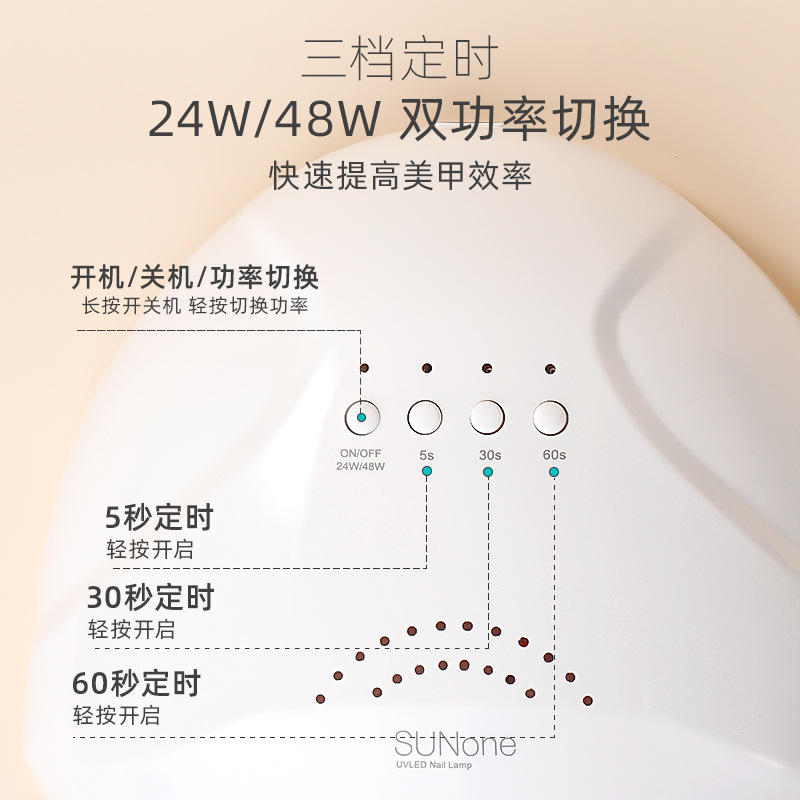 Lámpara de uñas 48W máquina de fototerapia LED lámpara de hornear hogar secador profesional de secado rápido tienda dedicada transfronteriza exclusiva
