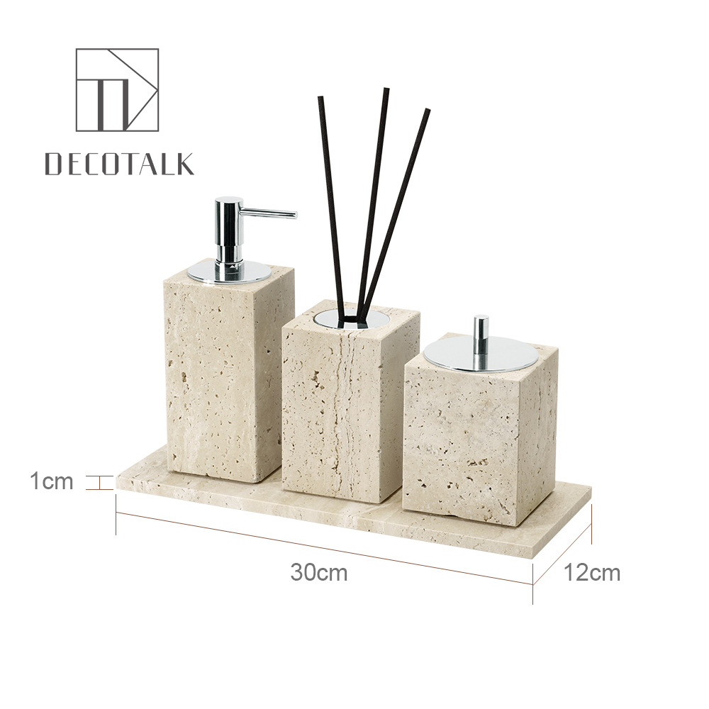 Huangdong Stone Baño de baño de cinco piezas conjunto de lavado conjunto de inodoro de mármol bandeja modelo decoración de la habitación "Viento silencioso"