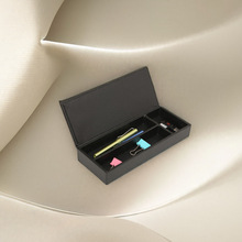 皮革酒店文具盒带盖多功能创意时尚笔筒桌面收纳盒办公用品整理盒