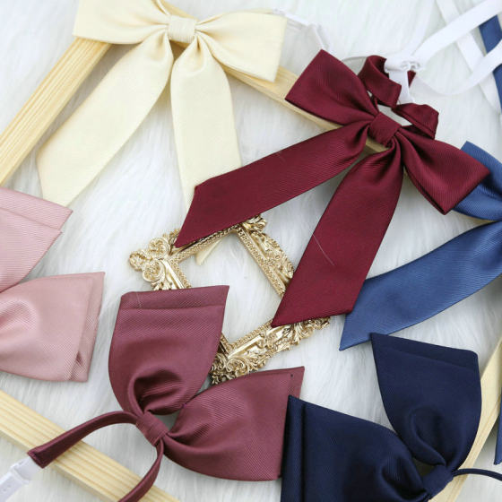 Factory spot wholesale double small long handle solid color twill jk bow tie uniform college style sailor suit bow