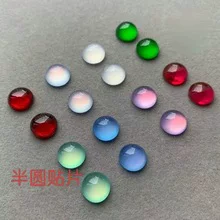 New Resin Imitation Cat Eye Effect Semi-Circle Stickers DIY Nail Art Accessories Earrings Wearable Nail Decorations Rhinestones