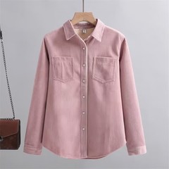 【現物】ベルベットの厚いシャツの女性のベルベットの修身保温シャツ2025朝の春の新しいシャツ