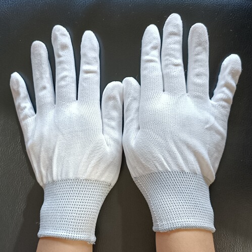 White Nylon Thin Protective Gloves, Comfortable for Work, 13-Needle Nylon Gloves, Wholesale, One Piece