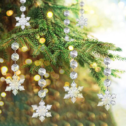 30 pieces of DIY Christmas crystal snowflake ornaments acrylic decoration pendant wedding venue decoration