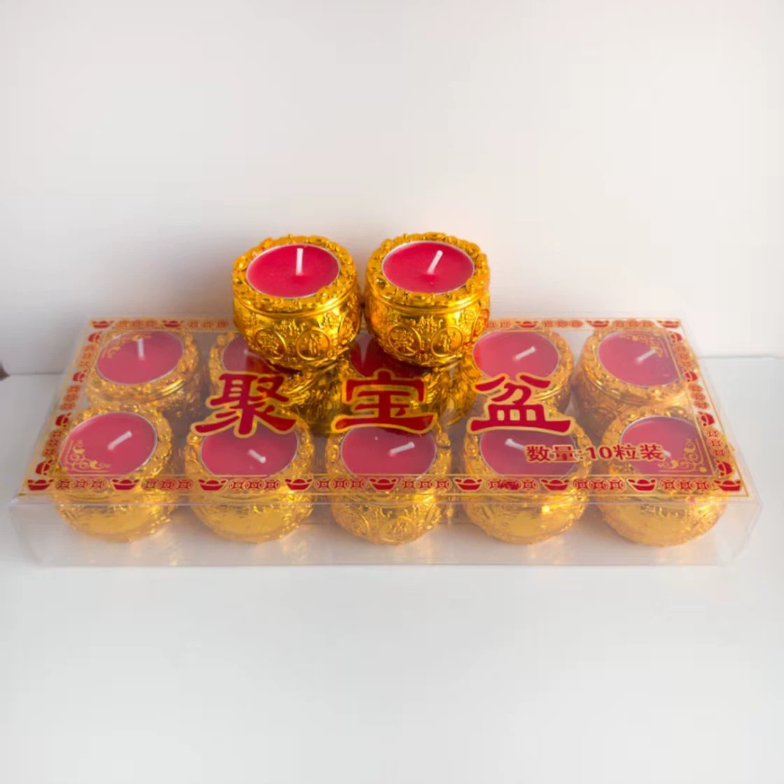 New product treasure pot butter lamp attracts wealth and wealth offering god red candle lamp Buddha in front of the Buddha's offering lamp wealth and god lamp tribute Buddha