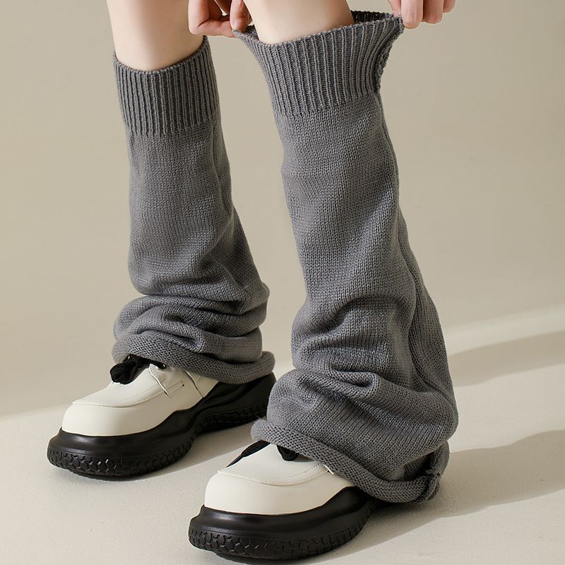 Flared mouth autumn and winter New knitted all-match warm socks pile socks solid color calf socks y2g hot girl leg cover feet Flared mouth autumn and winter New knitted all-match warm socks pile socks solid color calf socks y2g hot girl leg cover feet