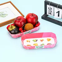 Свежие фрукты одноразовая бумажная коробка поднос клубничный виноград вишневый лук прямоугольная фруктовая тарелка