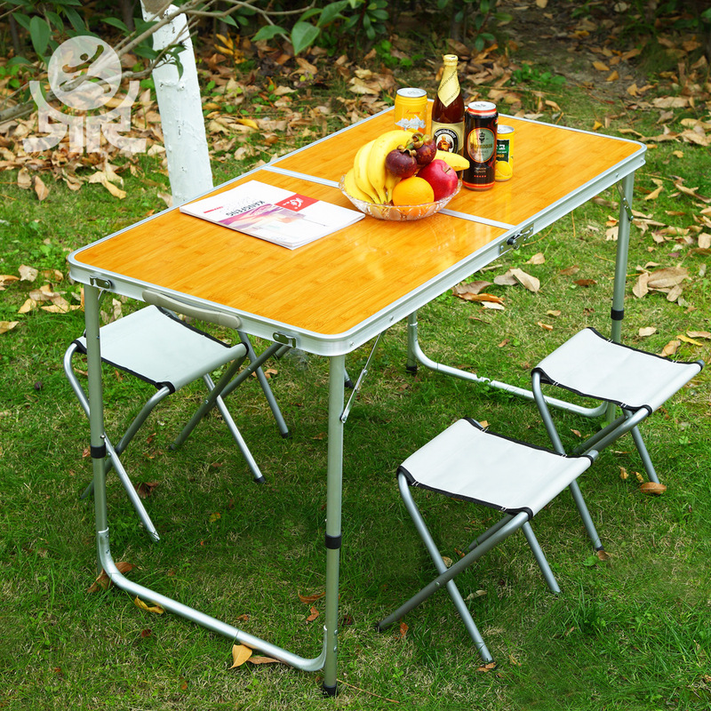 One-Piece Aluminum Alloy Folding Table and Chairs Portable Camping Table Barbecue Picnic Table and Chair Set Outdoor Foldable One-Piece Aluminum Alloy Folding Table and Chairs Portable Camping Table Barbecue Picnic Table and Chair Set Outdoor Foldable