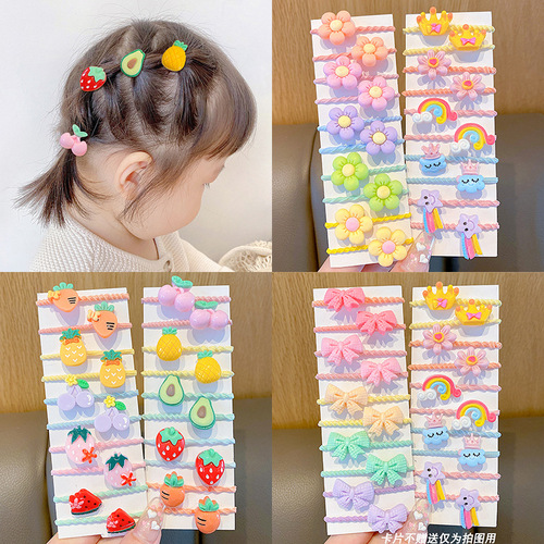 Cross-border wholesale baby hair ties that do not hurt hair, cute cartoon headwear, baby rubber bands, high elastic ropes, children's small hair ropes