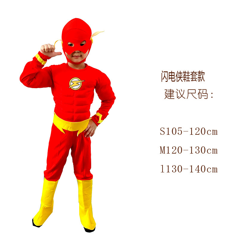 万圣节美国队长钢铁侠绿巨人擎天柱儿童肌肉衣服蜘蛛侠雷神演出服|undefined