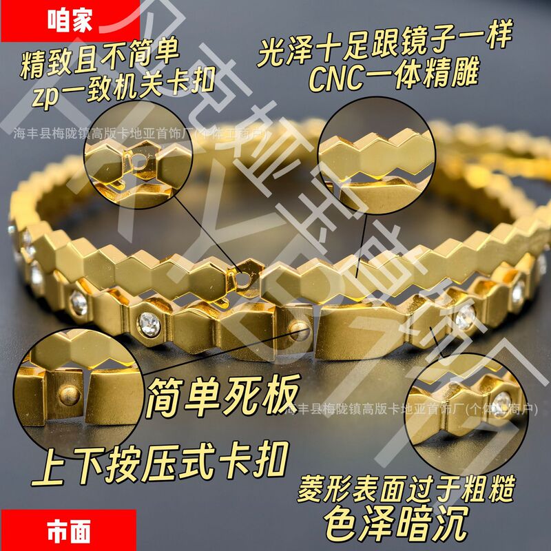 Shangmei Honeycomb Bracelet for Women, Cnc Finely Carved, 18K Stackable, Full Diamond, High-End, Trendy, Light Luxury, Full Diamond Bracelet Shangmei Honeycomb Bracelet for Women, Cnc Finely Carved, 18K Stackable, Full Diamond, High-End, Trendy, Light Luxury, Full Diamond Bracelet