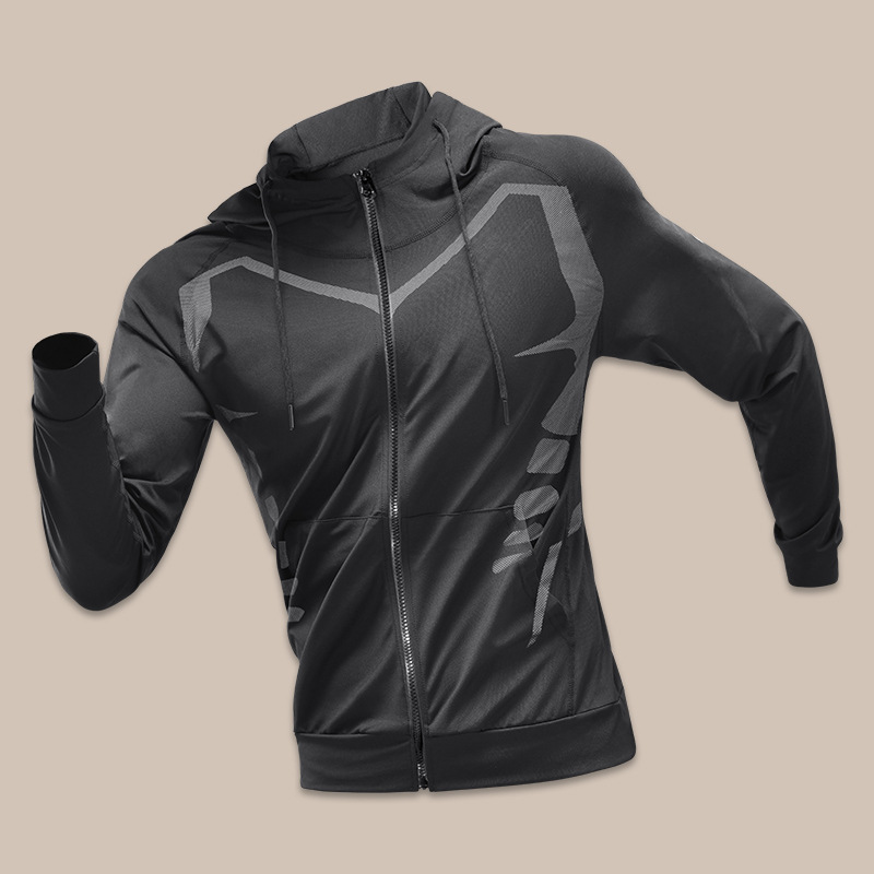 Ropa de fitness para hombres chaqueta deportiva equipo de carrera ropa secada rápida sudadera primavera y otoño manga larga chaqueta de entrenamiento de carrera matinal