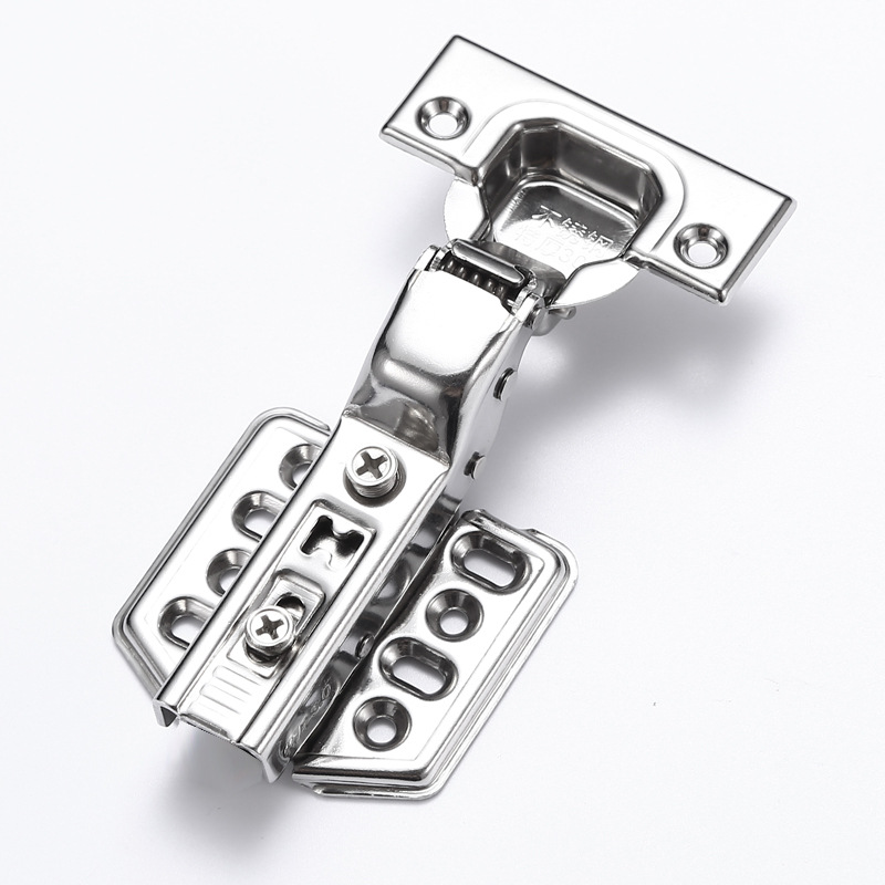 Bisagra hidráulica de acero inoxidable con amortiguación y rebuffeo para un funcionamiento silencioso, bisagra reforzada para puertas de armarios y gabinetes, bisagra desmontable para puertas de muebles.