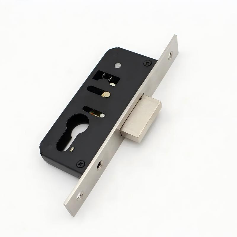 Cerradura de canal estándar europea de acero inoxidable 304 al por mayor 30 cerradura de núcleo de cuerpo de cerradura de lengüeta cuadrada única Cerradura de puerta invisible interior de marco estrecho