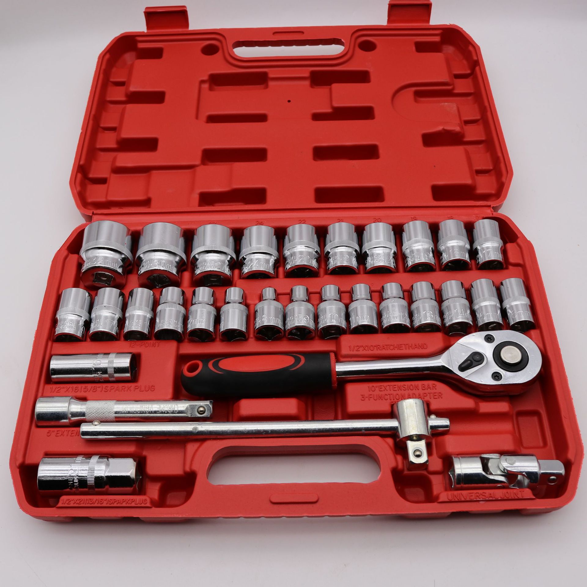 厂家32件套套筒组套套筒扳手火花塞工具组合套装