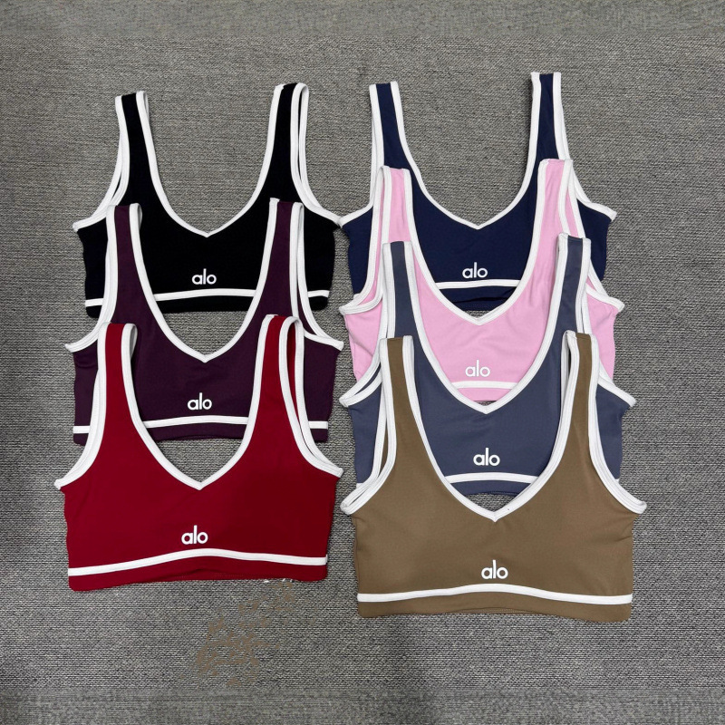 Alo Cross-Over High-Waisted Sports Suit for Women, Contrasting Color Backless Tight-Fitting Nude-Feel Yoga Suit, Running Fitness Yoga Wear Alo Cross-Over High-Waisted Sports Suit for Women, Contrasting Color Backless Tight-Fitting Nude-Feel Yoga Suit, Running Fitness Yoga Wear