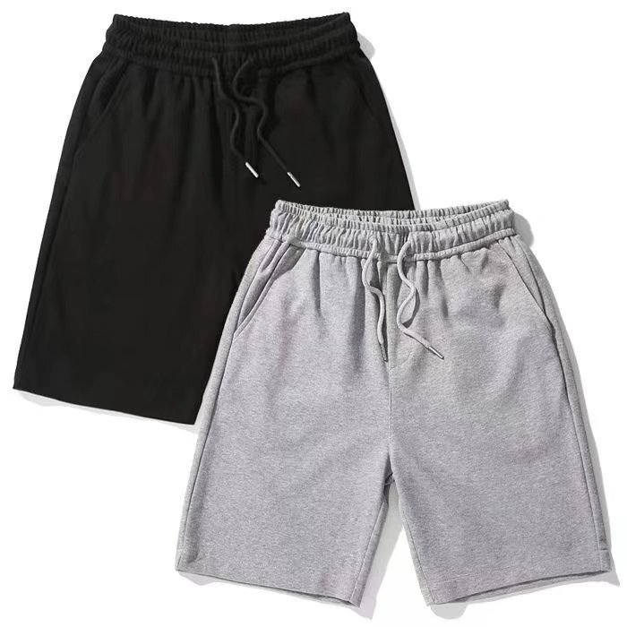 Solid Color Simple Shorts Men's and Women's Sports Casual Pants Loose All-match Couple Student Straight Slim Look Outer Wear Pants