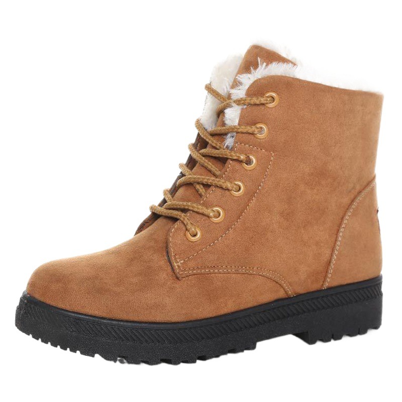 Deseo nuevas botas de nieve Tacón plano estilo coreano Martin botas de invierno de algodón acolchado botas cortas Zapatos de mujer de algodón acolchado más tamaño transfronterizo
