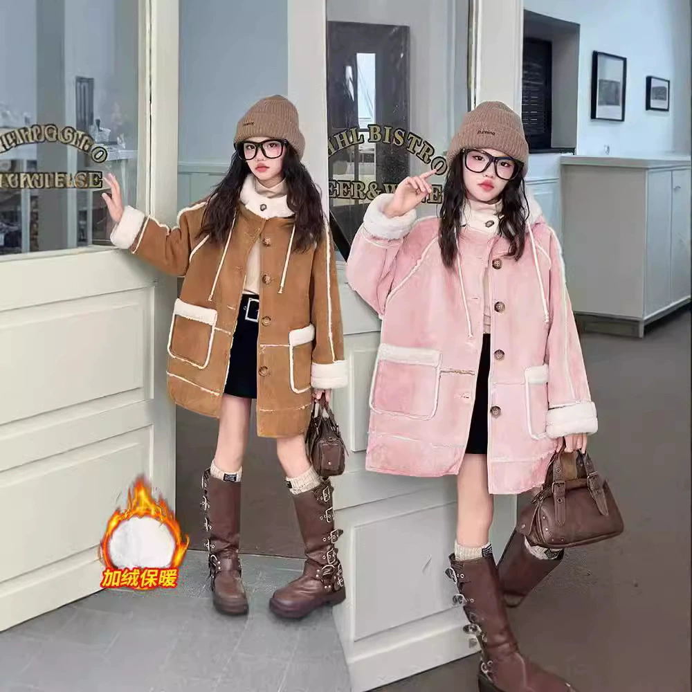 Warm long demi-season down jacket, for teenagers, mid-length