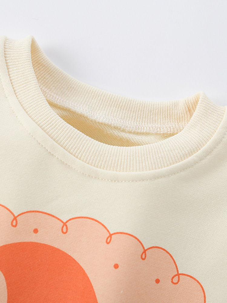Cross-border malwee niñas suéter otoño y invierno nuevo estilo europeo y americano niños de cuello redondo manga larga encantadora impresión camisa casual image 2
