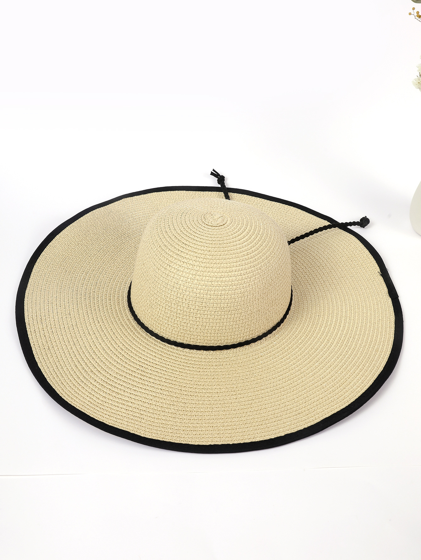 Sombrero para el sol protección solar sombrero de paja temporada de verano femenino estilo coreano cinta vacaciones ocio todo partido playa sombrero de ala grande sol sombrero fresco