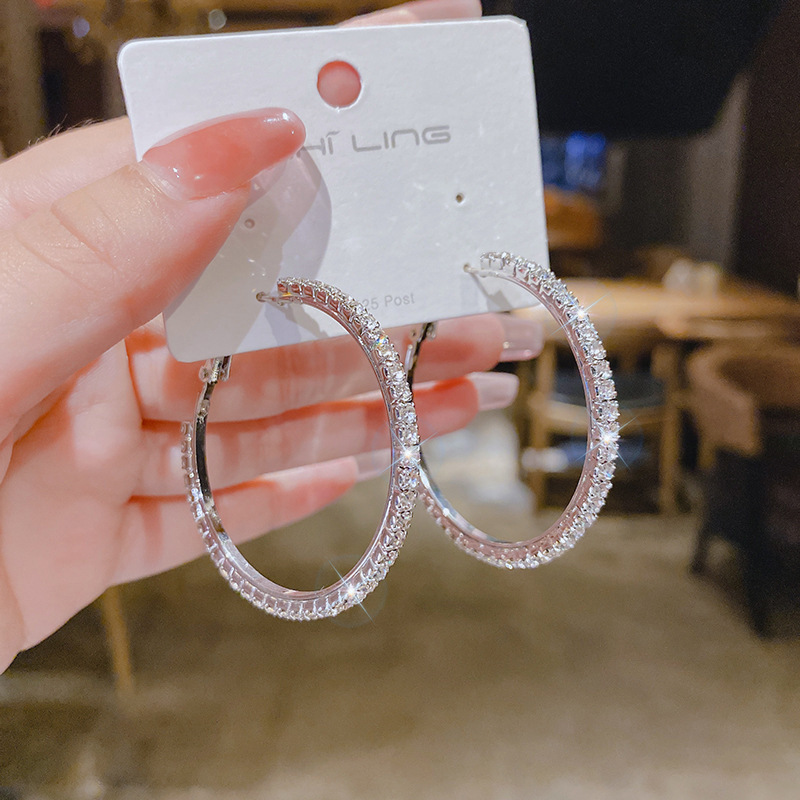 Earrings, fashionable hula hoop, European style, 10cm, simple and elegant design, wholesale