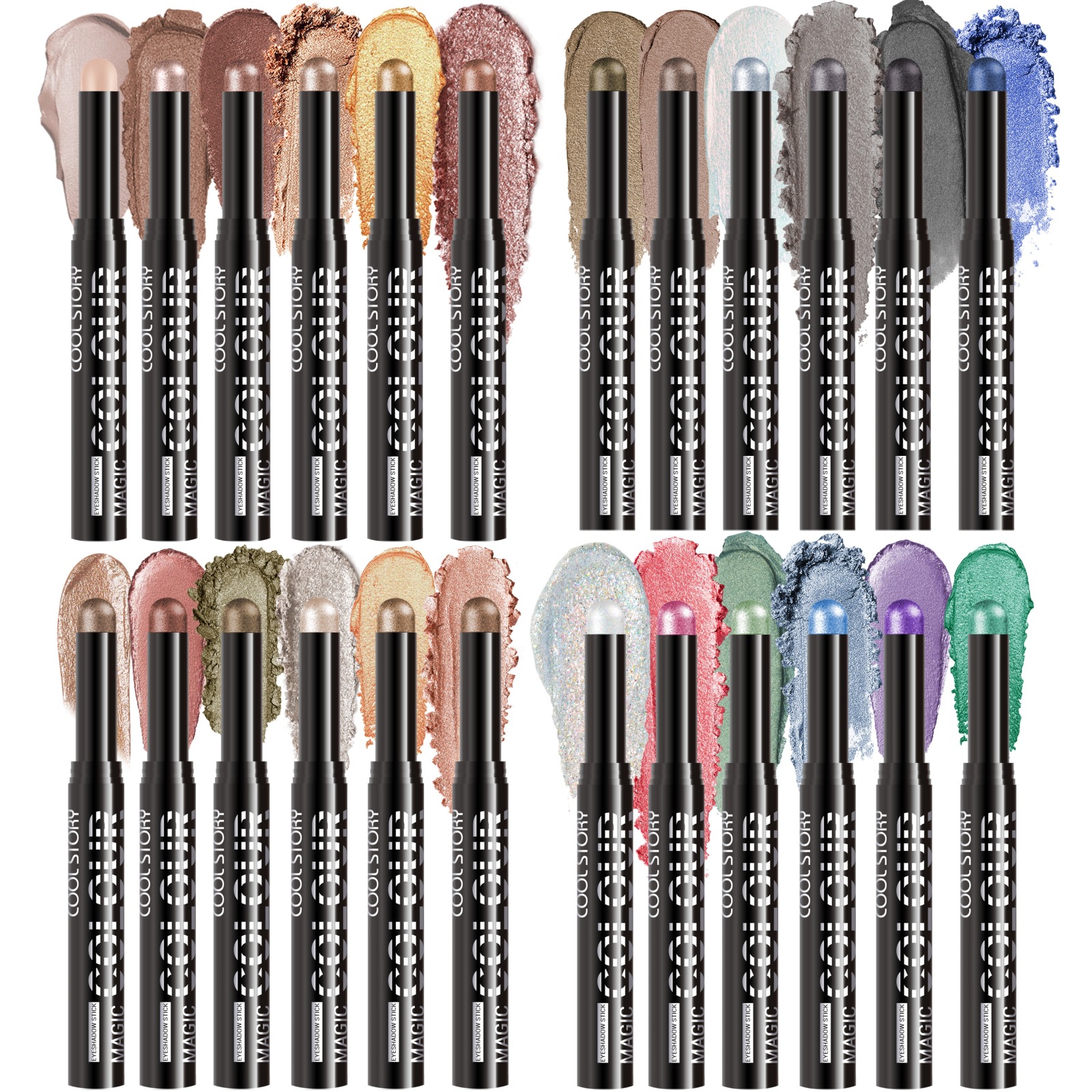 Coolstory Cross-Border Eyeshadow Stick Matte Lazy Eyeshadow Pen Brightening and Enhancing Eye Shadow Waterproof 24 Colors