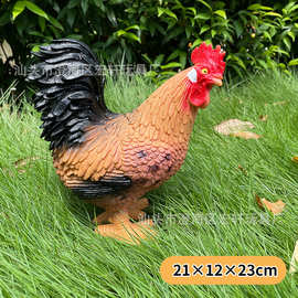 软胶公鸡大白鹅仿真动物玩具儿童大号搪胶玩偶摆件模型批发男女孩