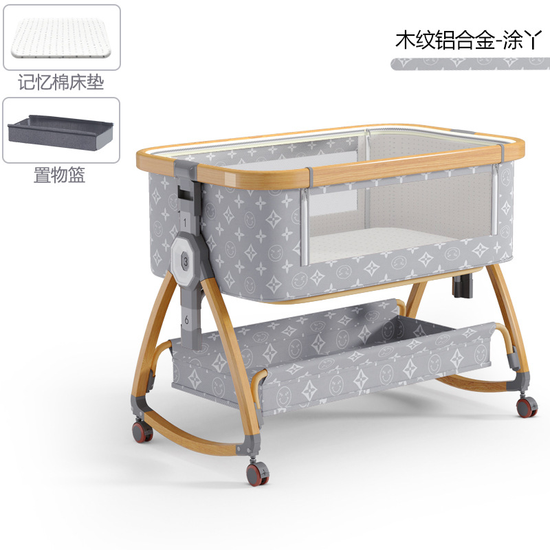 Cuna de bebé recién nacido cama costura Cama grande Baby Shaker BB cama de los niños cuna cama multifuncional móvil plegable