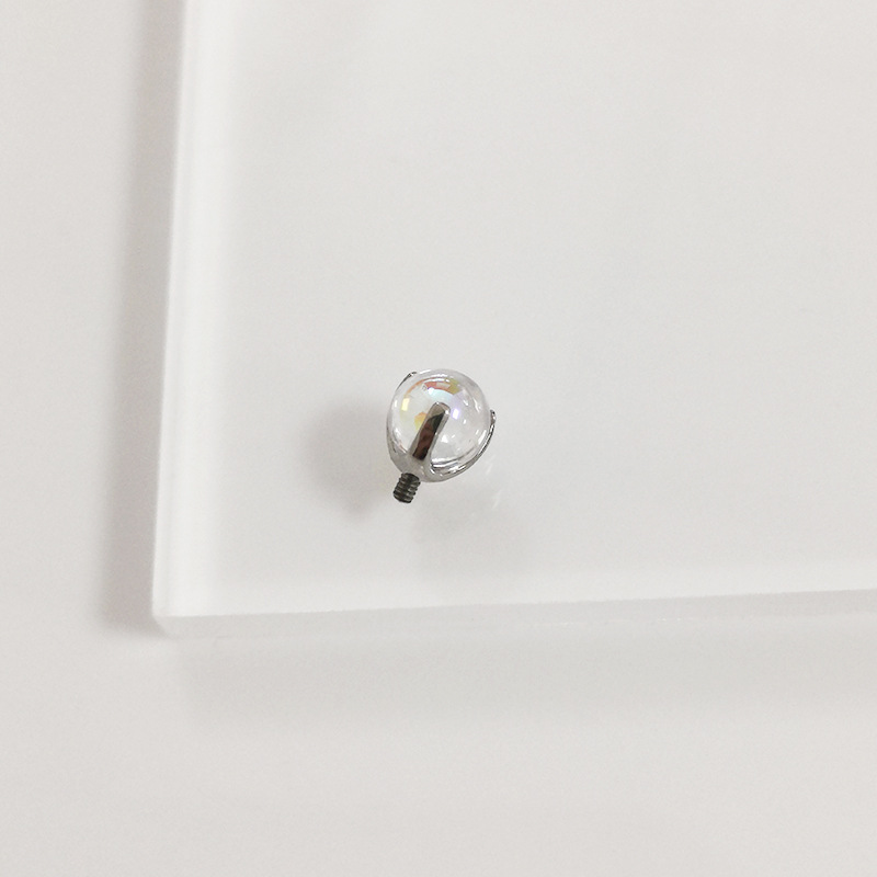 G23 Titanium Three-Claw Zircon Ball Tongue Nail Piercing Jewelry 14G 16G Anodized detail image 17