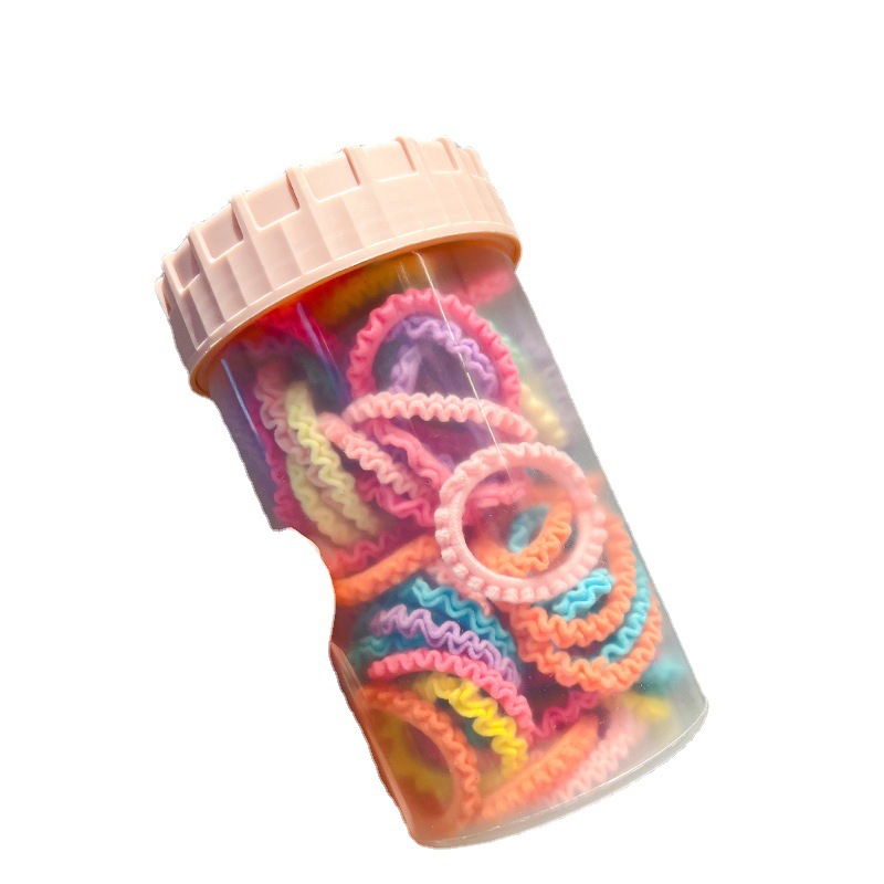 Banda de goma de color caramelo para niños cuerda para el cabello banda para el cabello cuerda para el cabello para bebés no lastima el cabello de aspecto alto lazo Cola de Caballo accesorios para el cabello lazo Anillo para el cabello