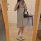 Ice Silk Pajamas for Women Summer Thin Loose Round Neck Mid-Length 2025 Internet Celebrity Nightgown Outer Wear Home Clothes for Fat Girls