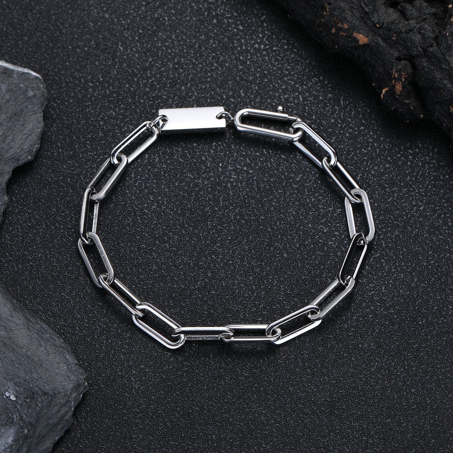 Schlichte, ineinandergreifende Kette, farbechtes Handaccessoire, Unisex-Accessoire_voghion.com