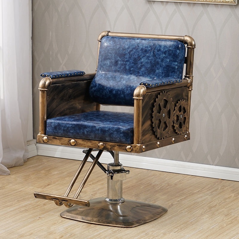 silla de peluquería especial de belleza salón de peluquería silla de elevación silla de pedal silla de hierro forjado corte de pelo corte de pelo retro image 16