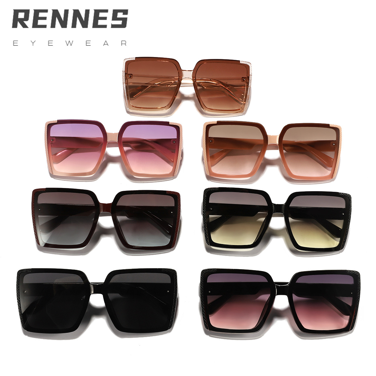 2024 nueva venta al por mayor estilo coreano elegante marco gafas de sol de las mujeres llanura cara mirada pequeña moda desgaste esencial gafas de sol