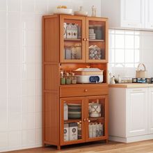 家用實木餐邊櫃廚房櫥櫃現代簡約碗櫃收納餐具櫃子落地多層置物架