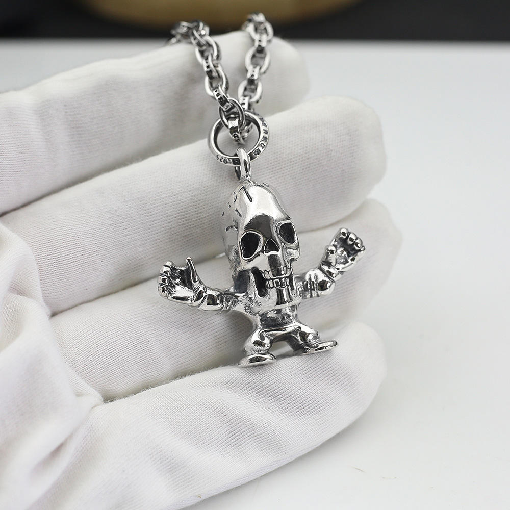 thumbnail for ch crook vintage personality skull pendant european and american hip hop punk style trend gd same letter chain wholesale