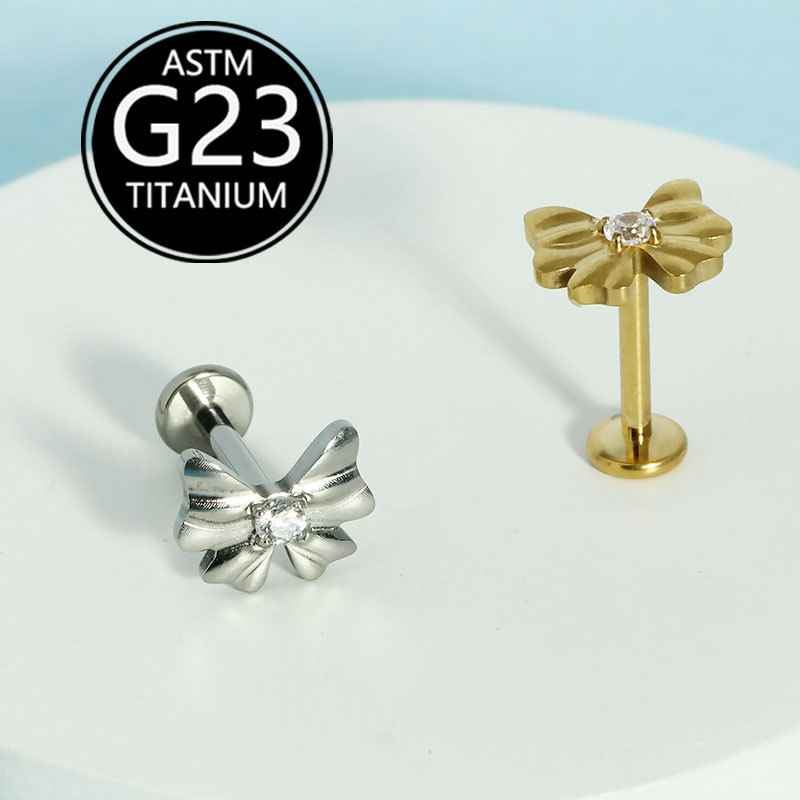 Pointed titanium steel lip stud product view