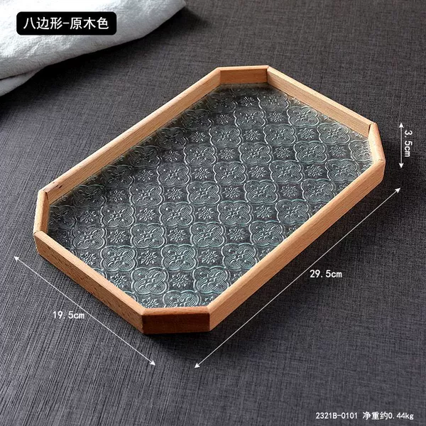 Original color octagonal glass tray